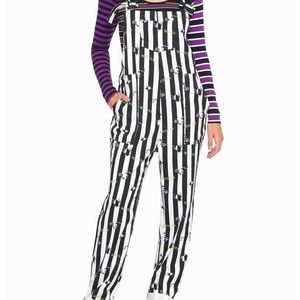 Beetlejuice Stripe Soft Overalls